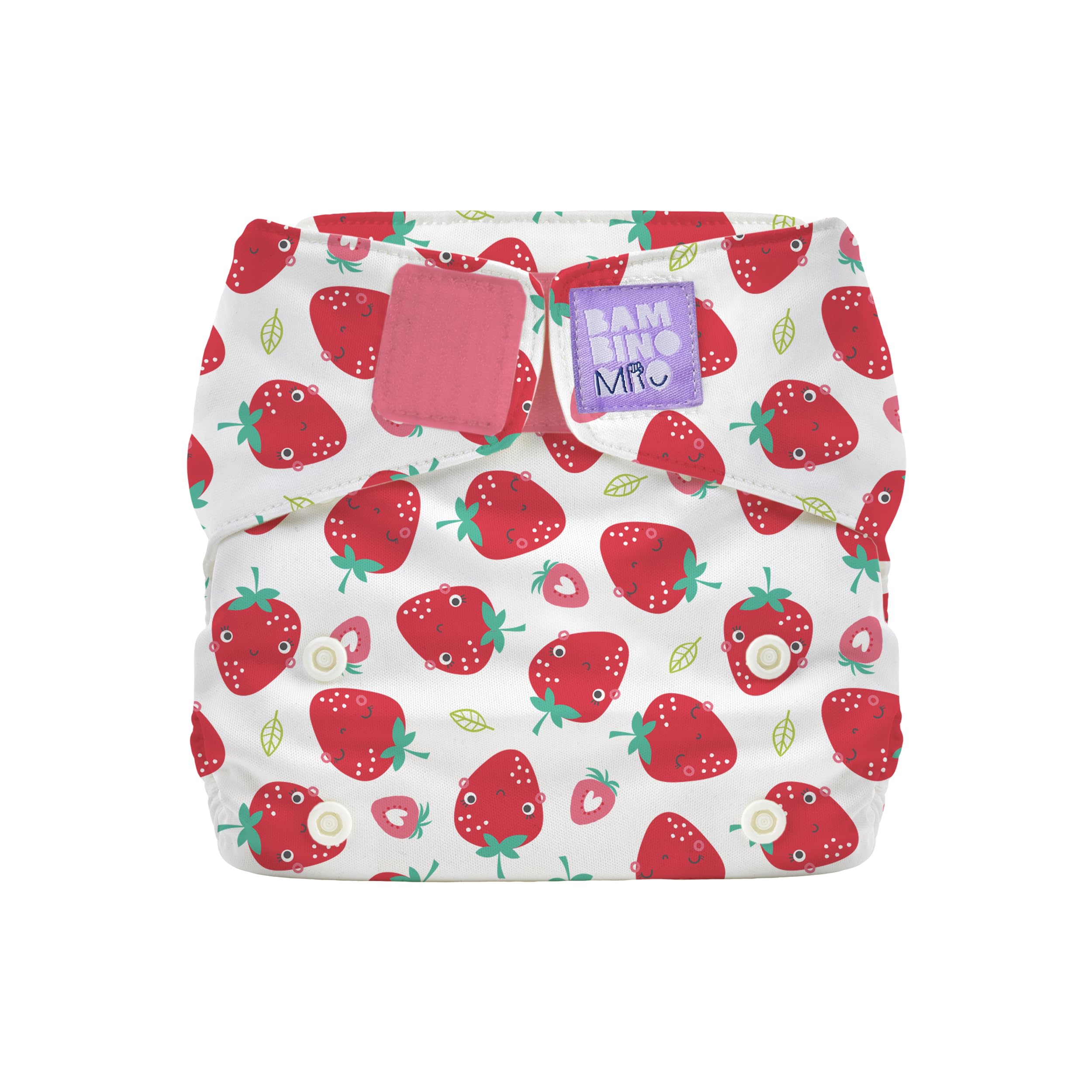Bambino Mio, Miosolo Classic All-in-One Reusable Nappy, Eco Chemical Free Nappy (Strawberry Cream, One Size), strawberry cream, One Size (birth to potty)