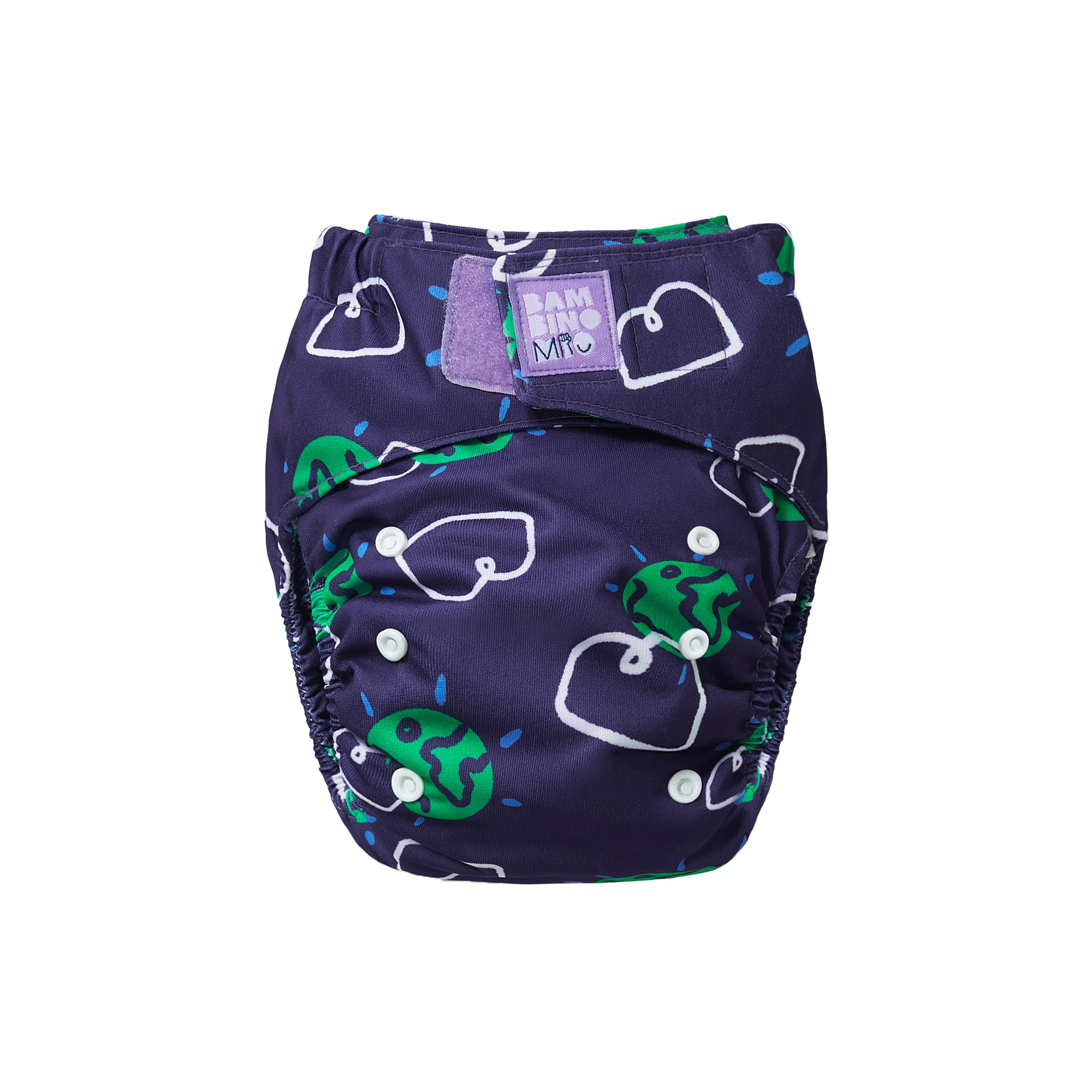 Bambino Mio, Revolutionary Reusable Nappy - Sustainable, Washable, Chemical-Free Eco Nappy from Newborn to Toddler (Woosh), woosh, One Size