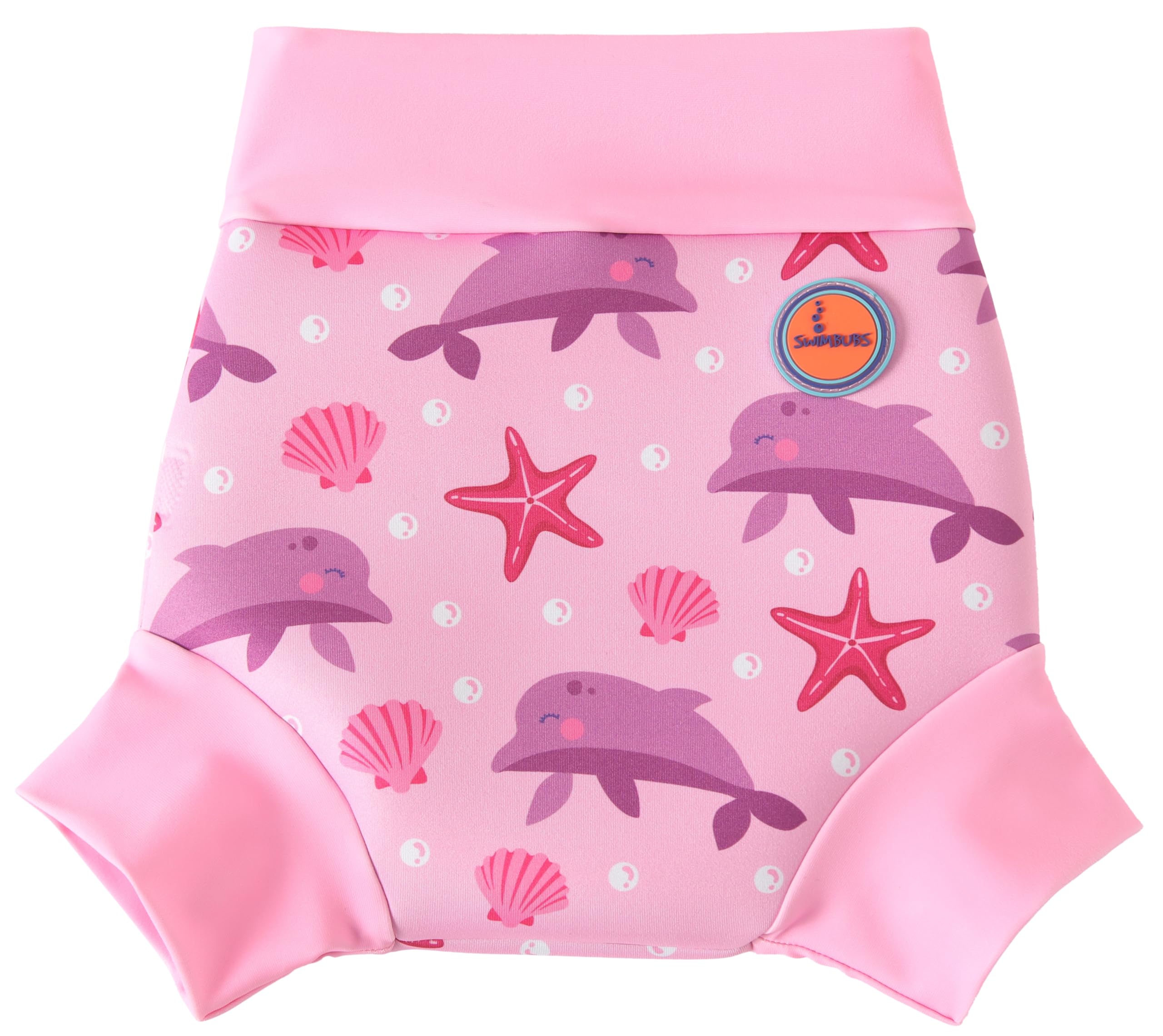 Swimbubs Reusable Swim Nappy – Baby Swimwear for Boys and Girls, Ideal for Swimming Lessons (6-12 Months, Pink Dolphin), pink dolphin, 6-12 Months